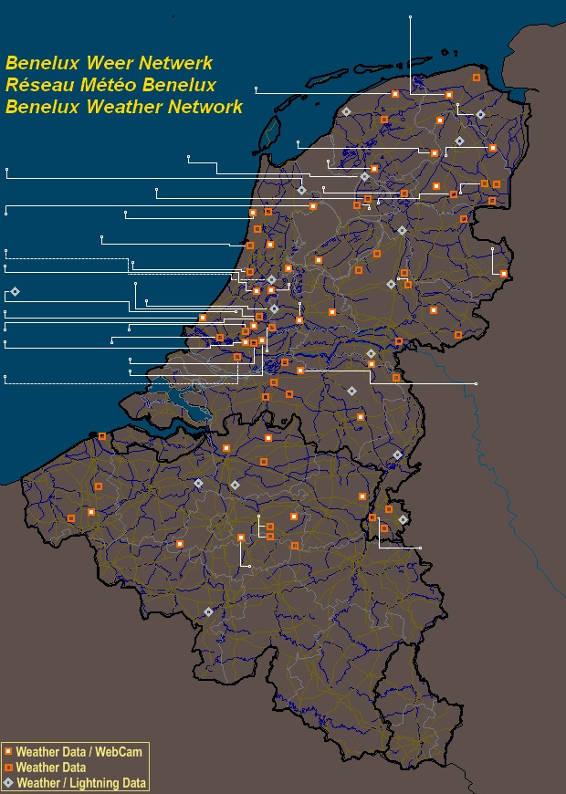 Mesomap of Benelux Weather Network Stations